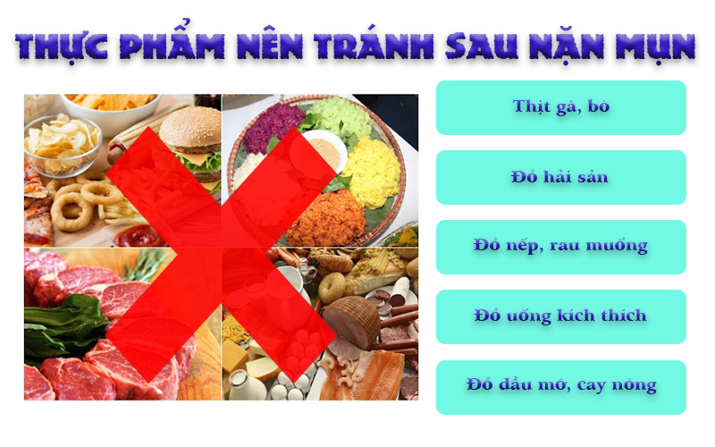 Thực phẩm nên tránh sau nặn mụn